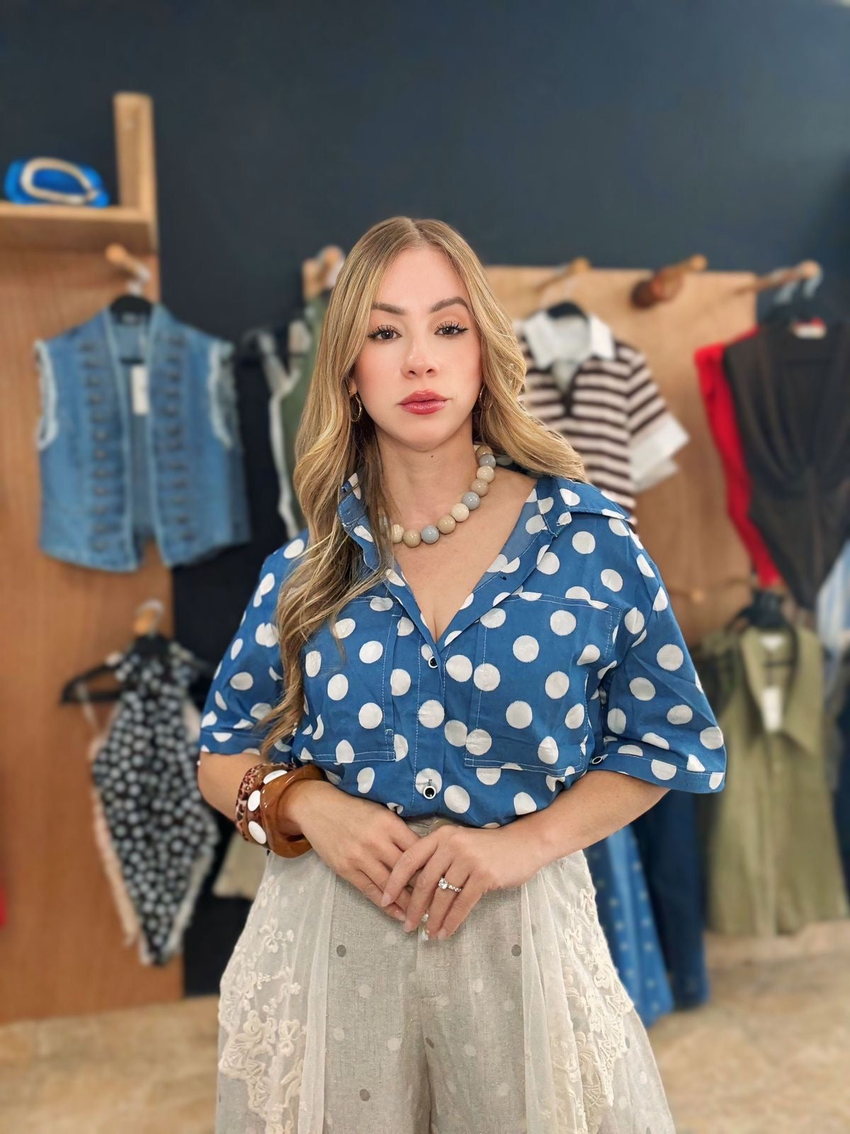 Denim Polka top