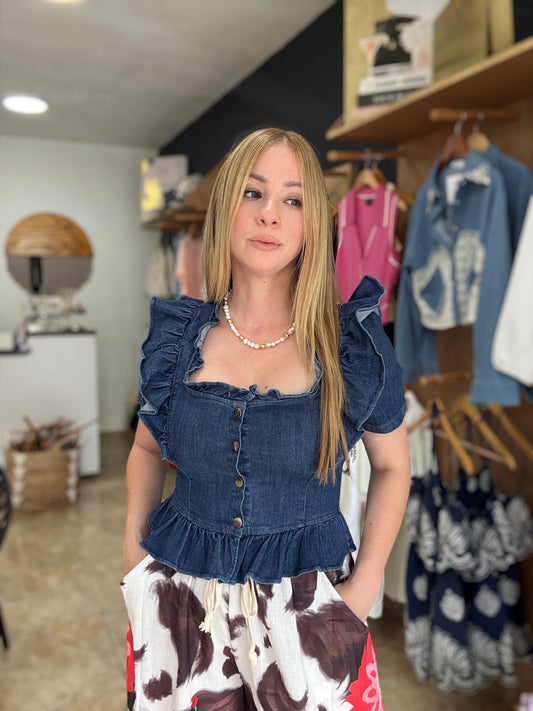 Denim top