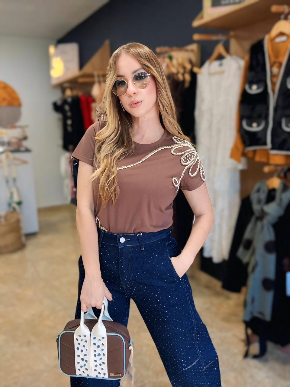 Floral Tshirt Camel