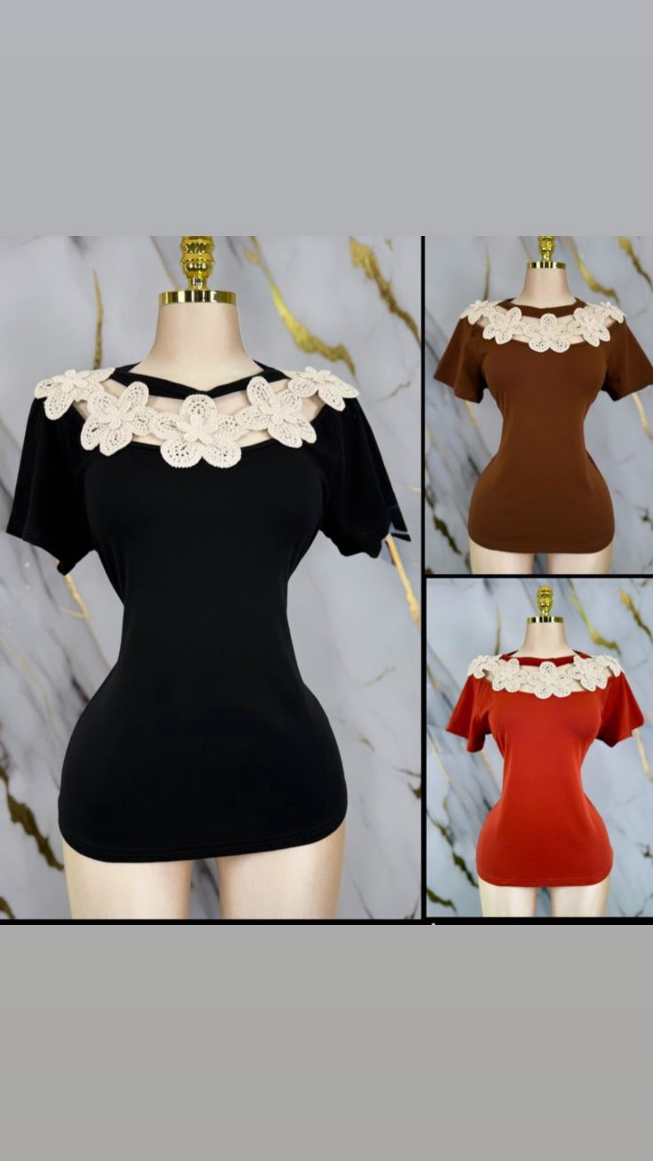 Floral Crochet T-Shirt