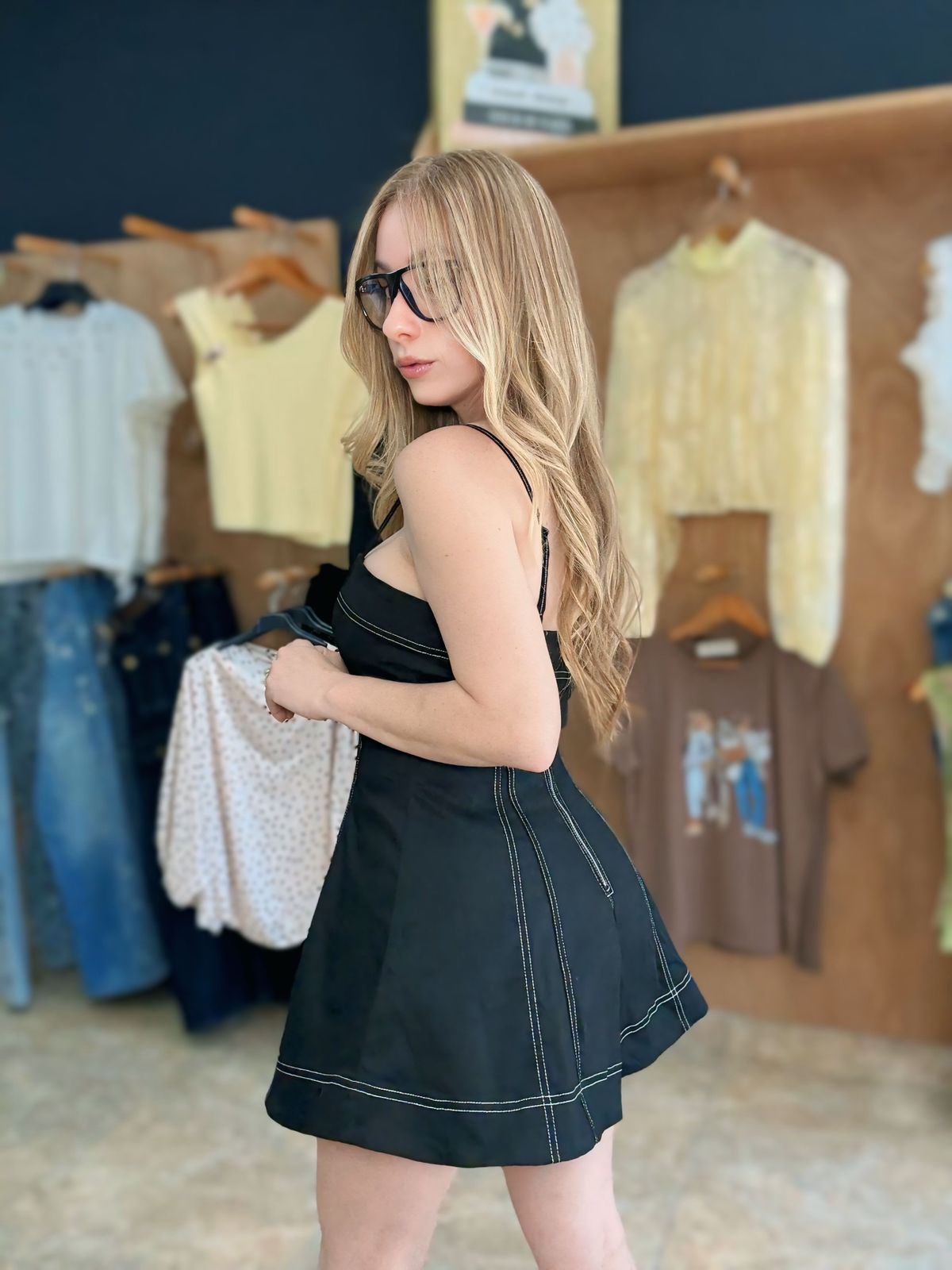 Black Denim Romper