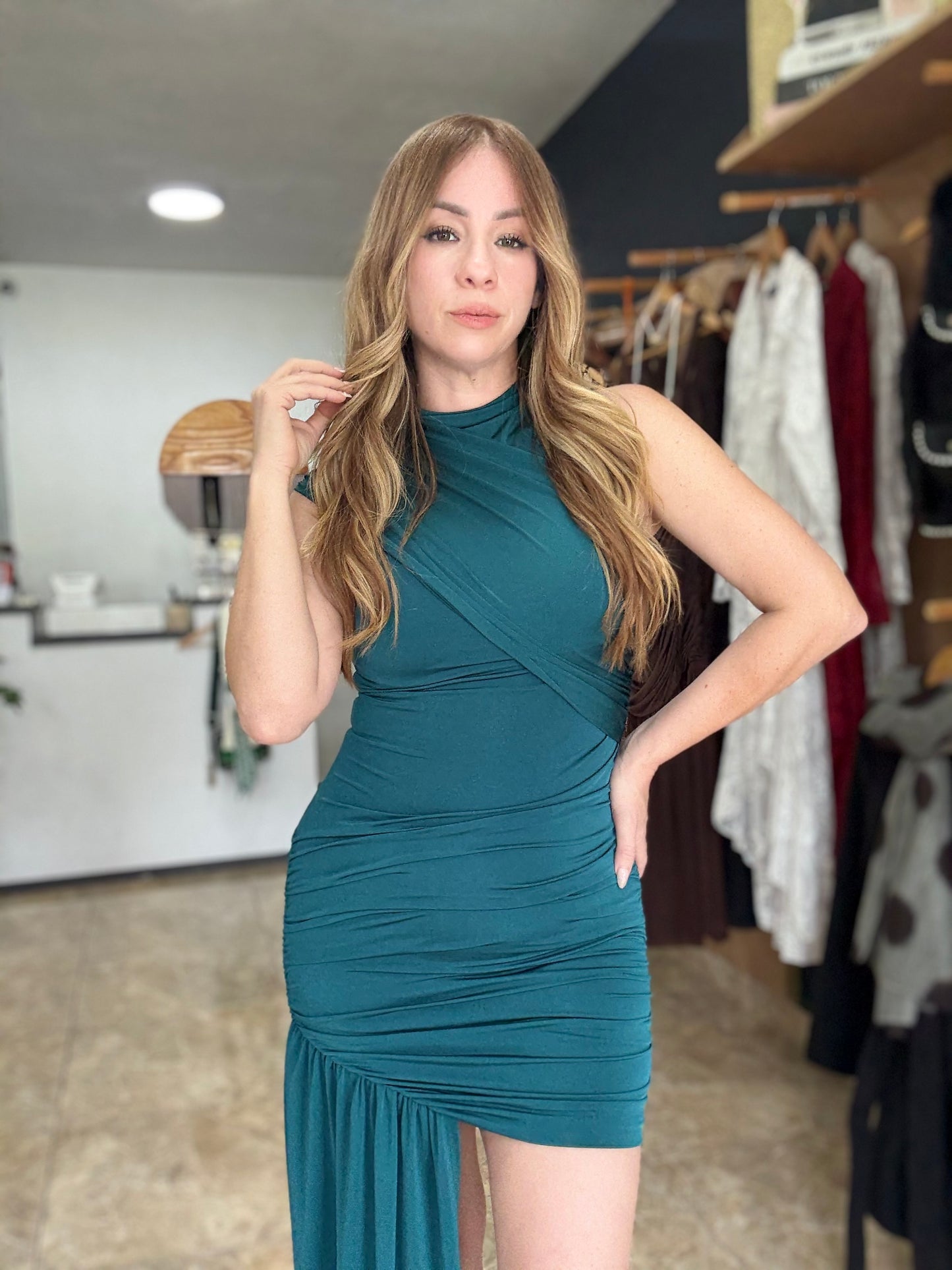 Teal Mini Dress