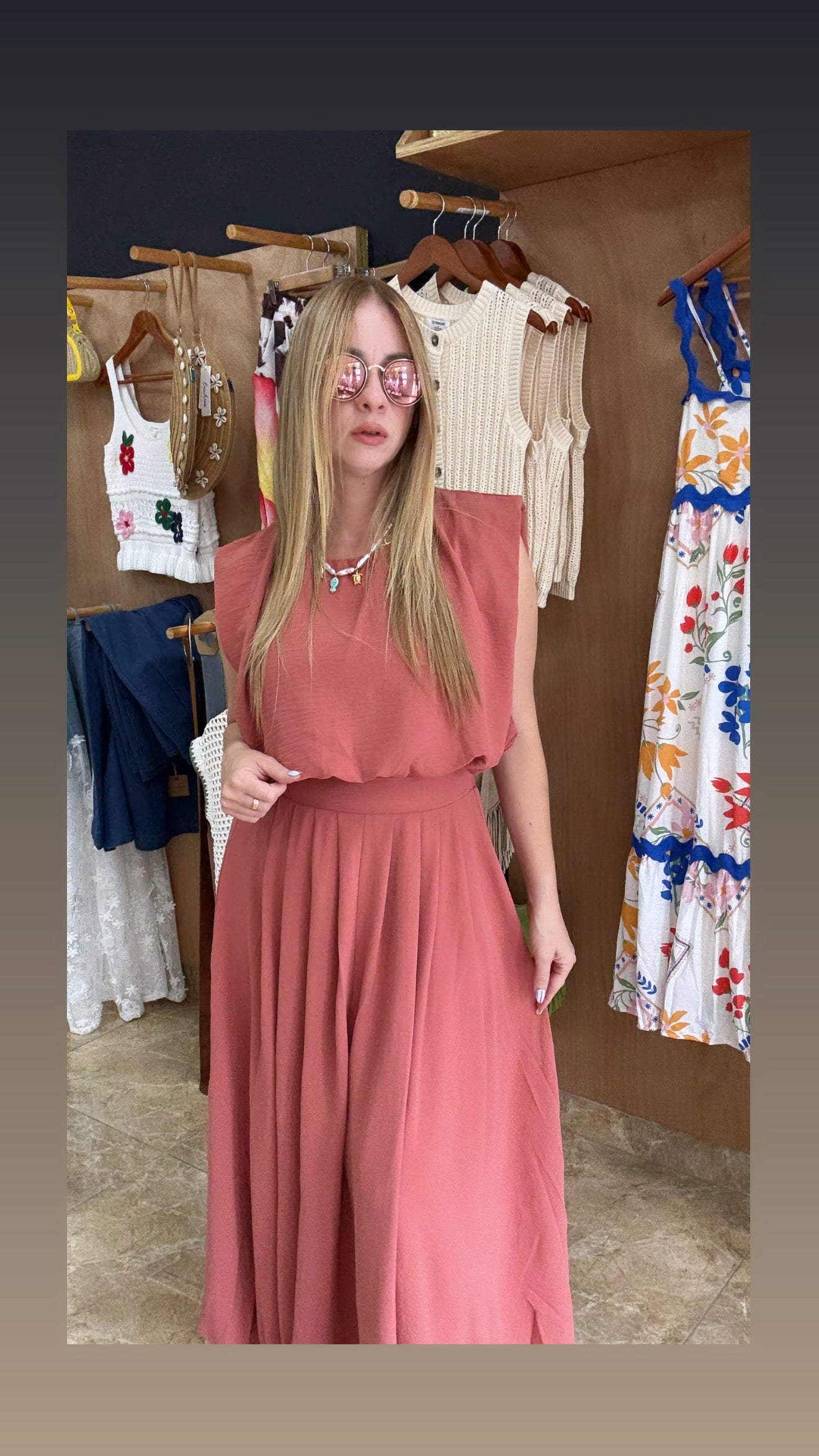 Apricot Skirt Set