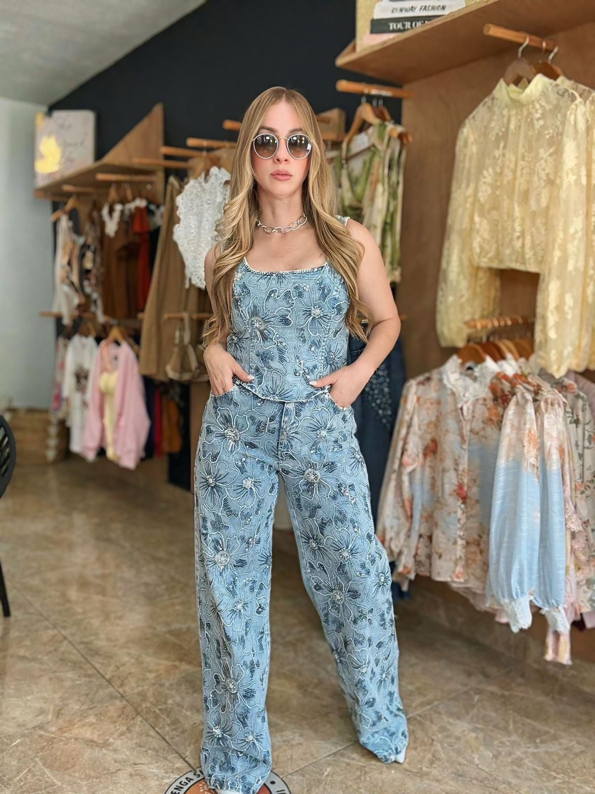 Denim Sequin Set