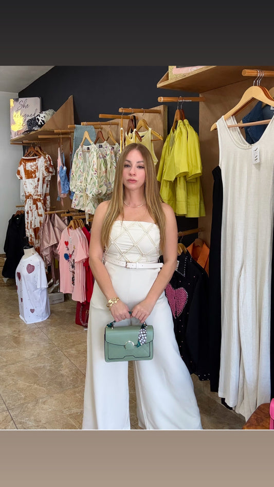 Cream Jumpsuit