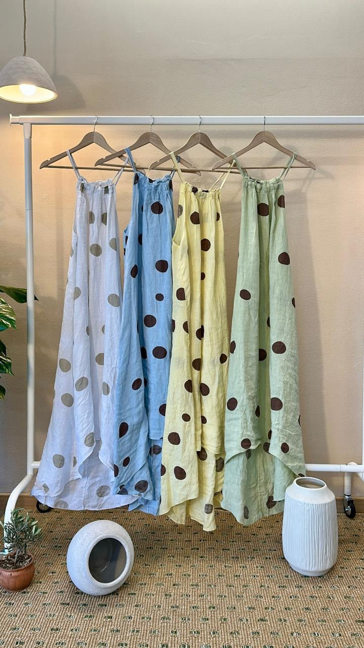 Polka dots Linen maxi