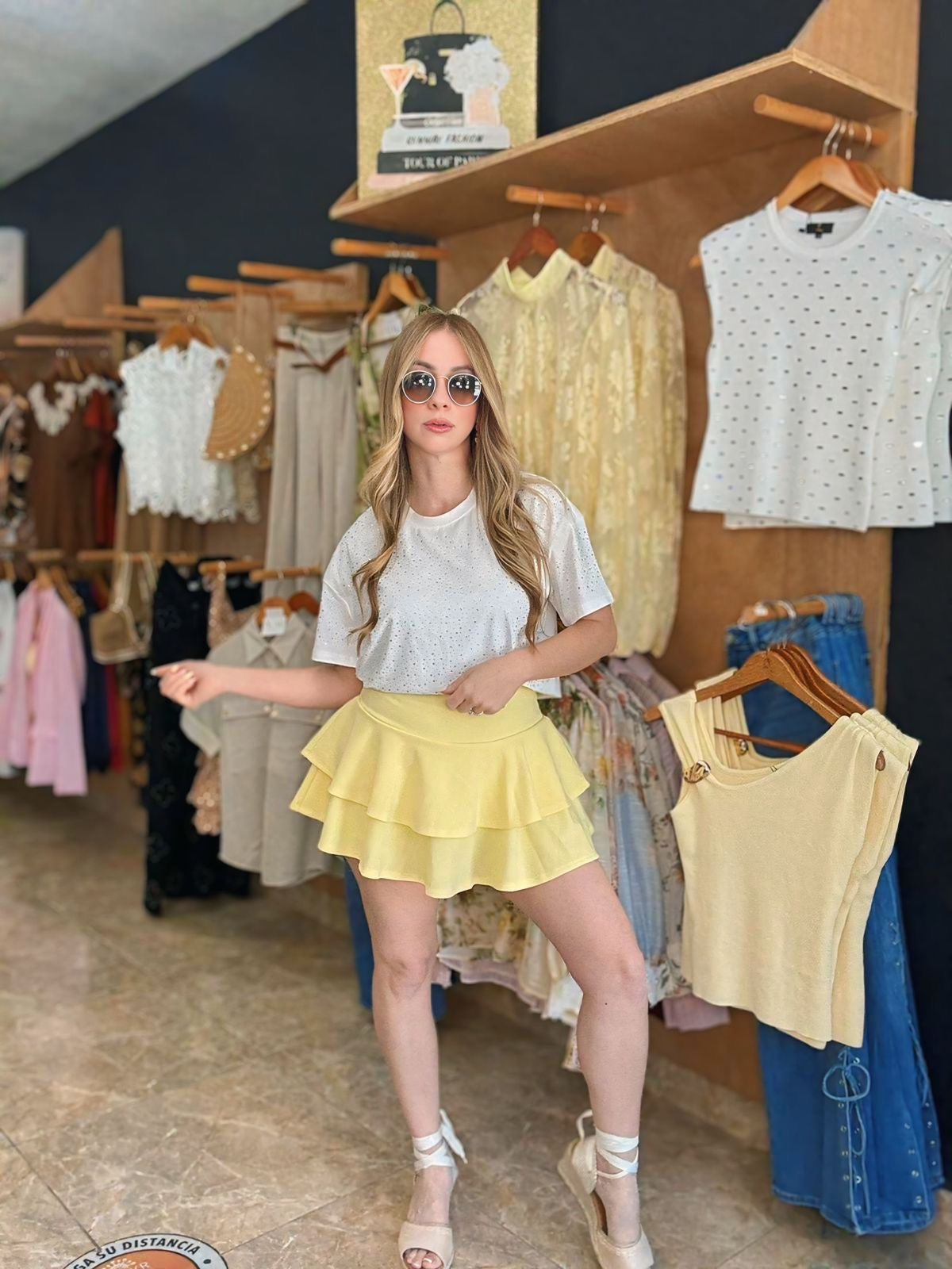 Yellow Ruffle Skort