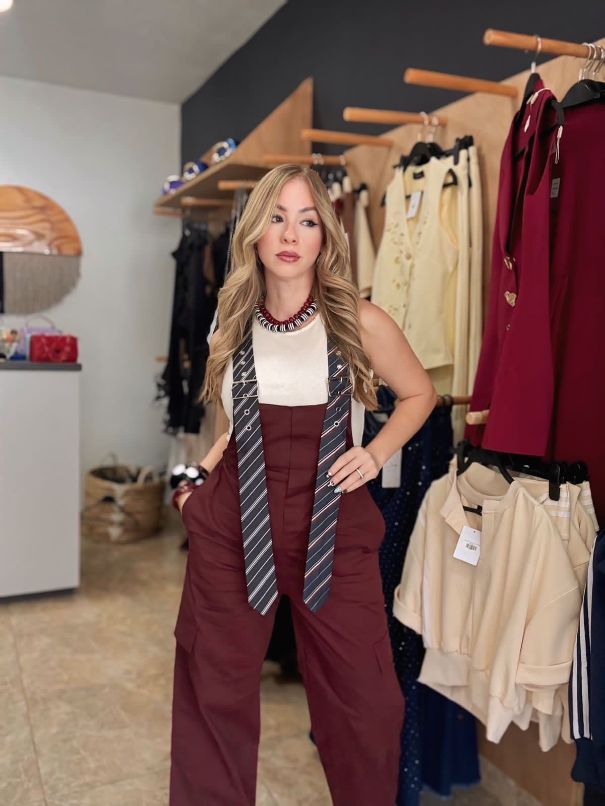 Wine fashion Jumpsuit