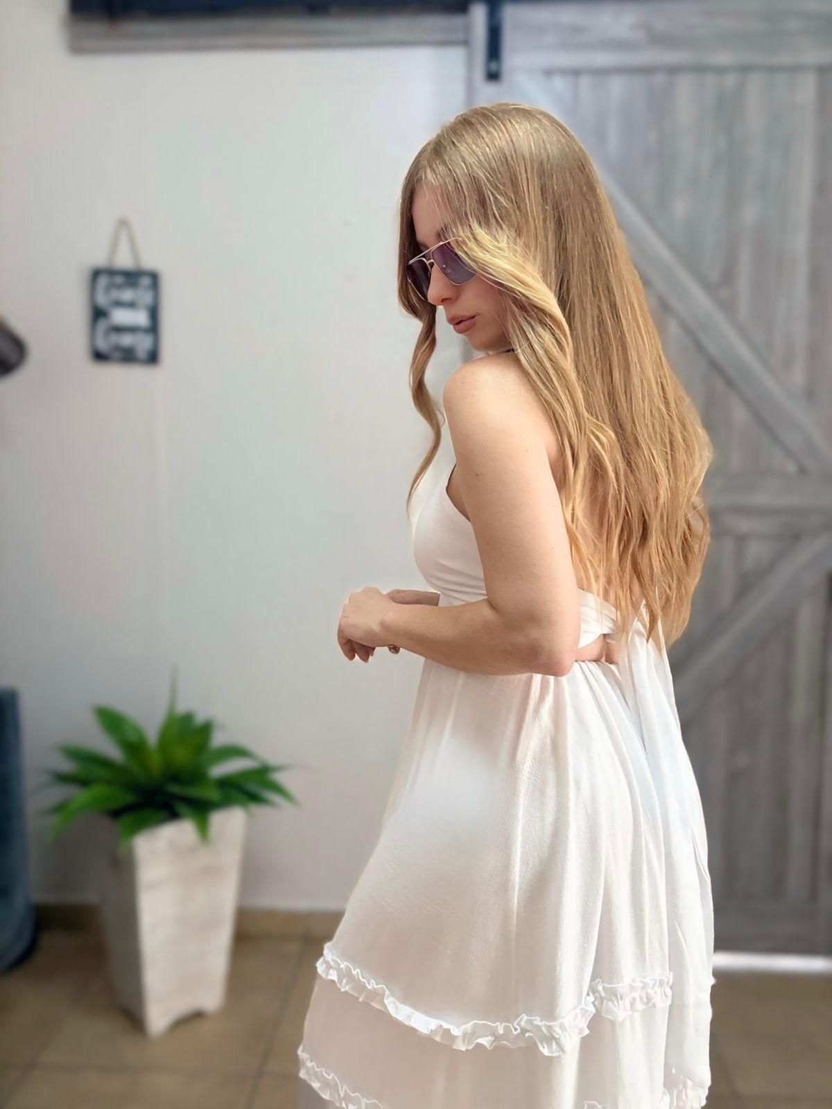 Halter Ruffled Maxi Dress