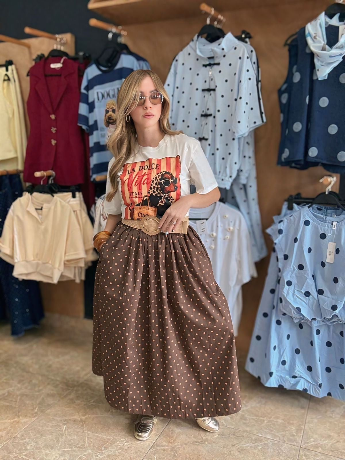 Polka pockets Skirt
