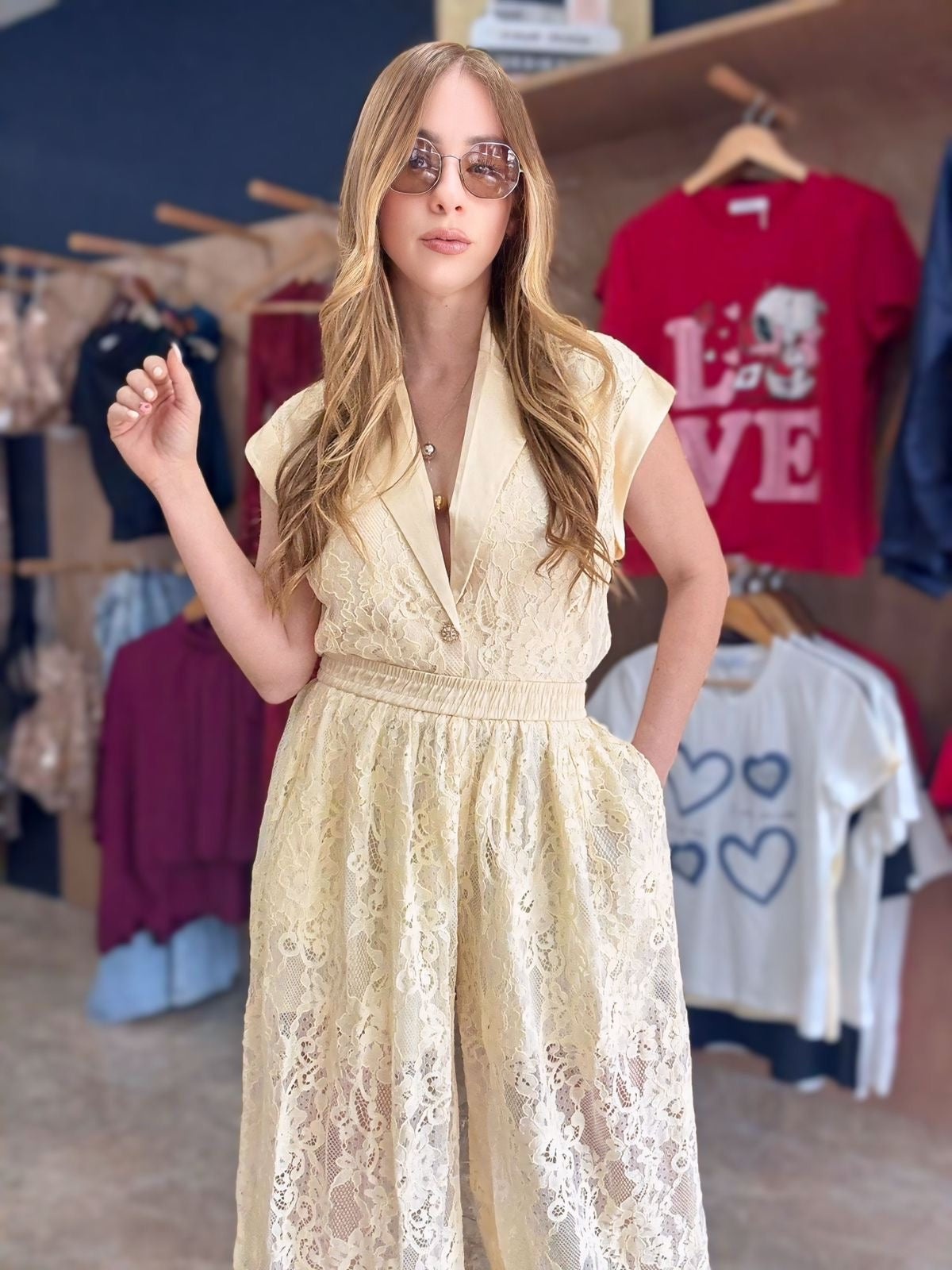 Butter Yellow Lace set