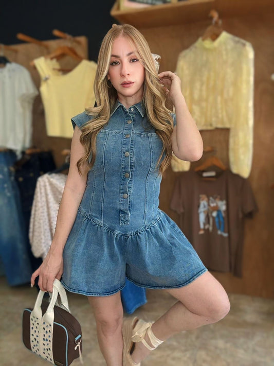 Denim romper