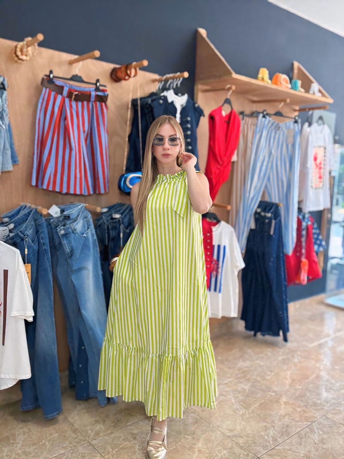 Lime Stripe Maxi