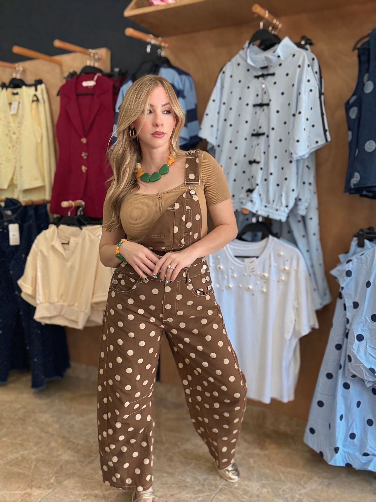 Polka Dots Barrel Jumpsuit