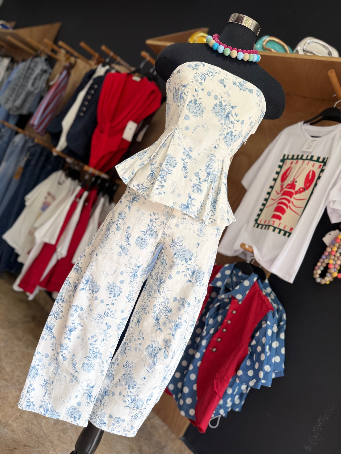 Floral denim set