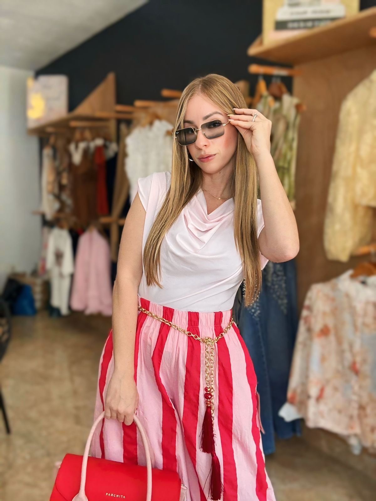 Baby pink licra top