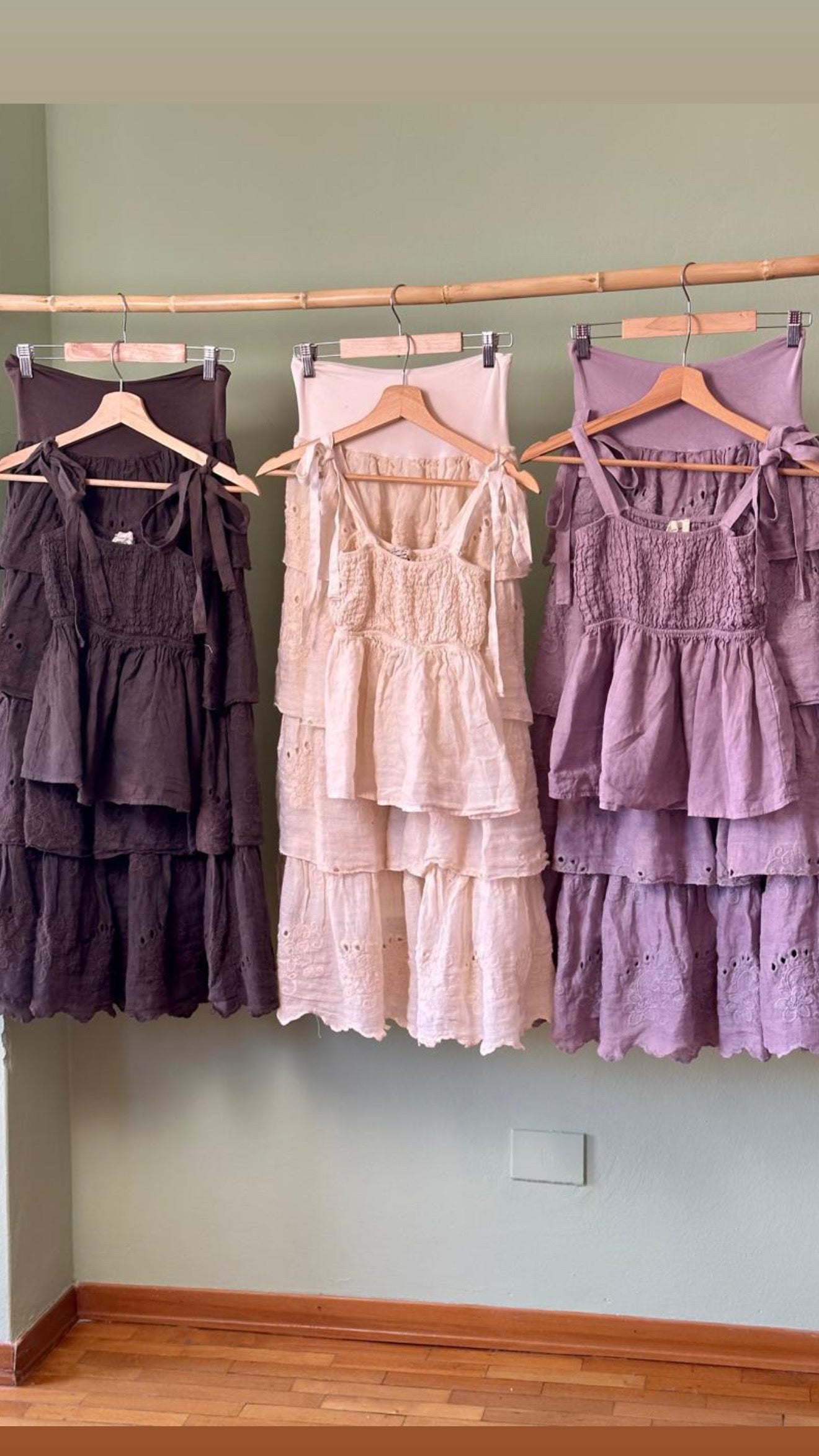 Linen Eyelet Skirt Set