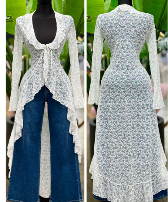 Hi low Lace top