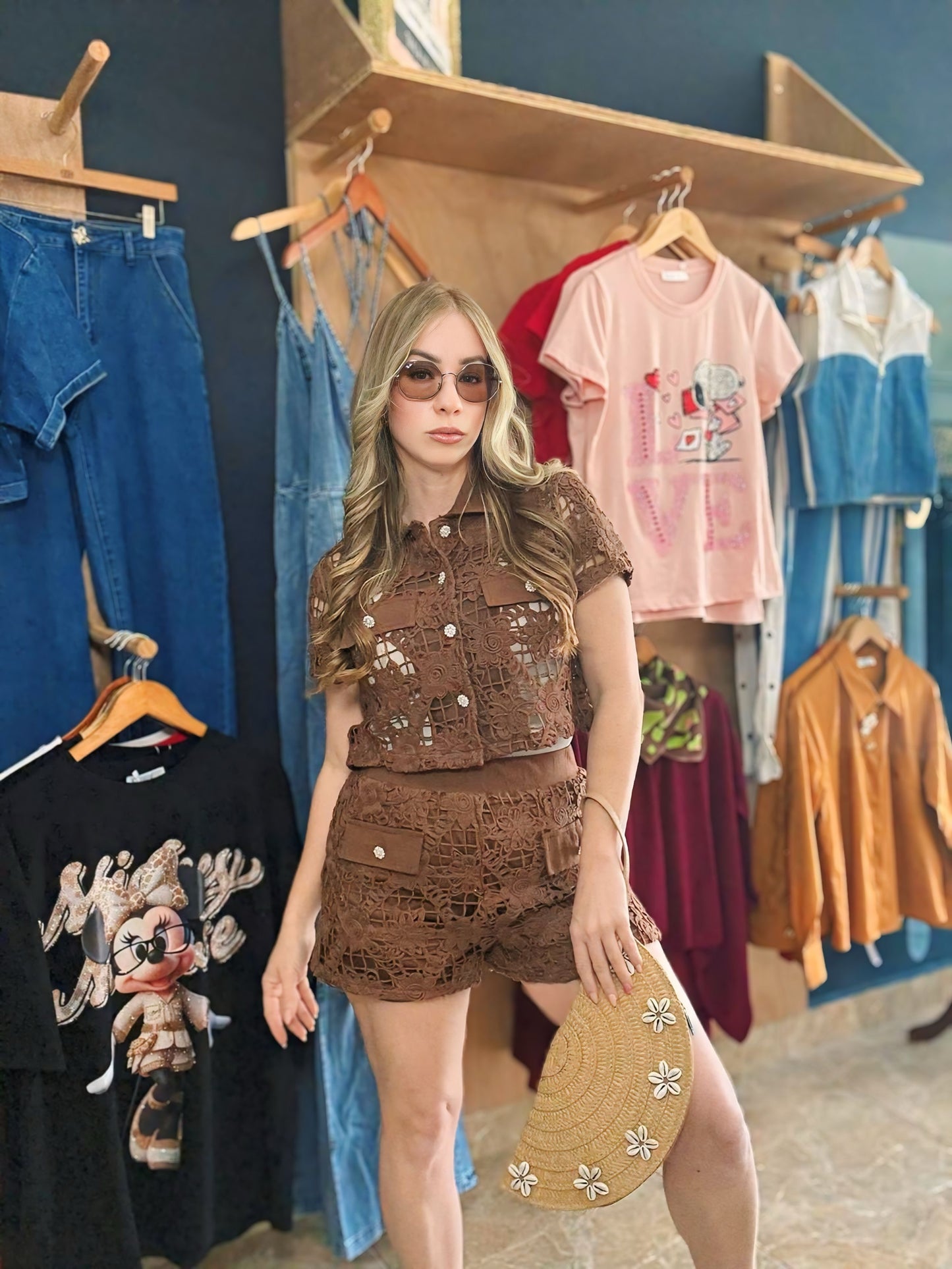 Lace set marron