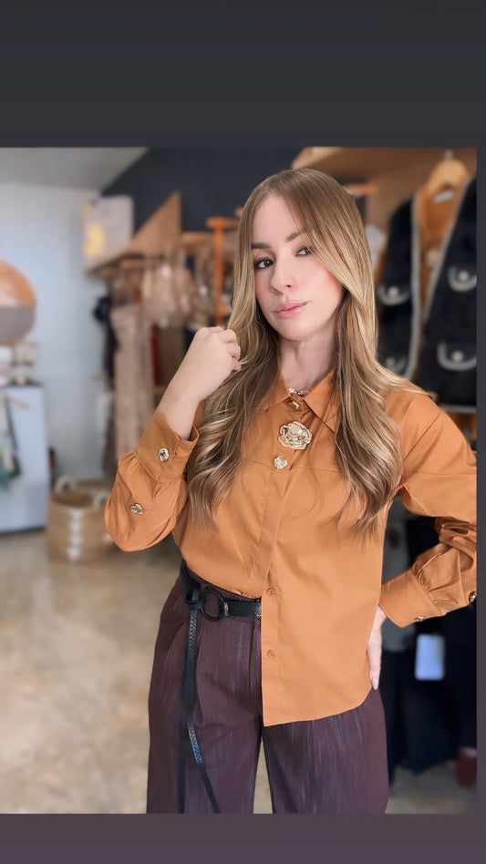 Mustard silk touch Blouse