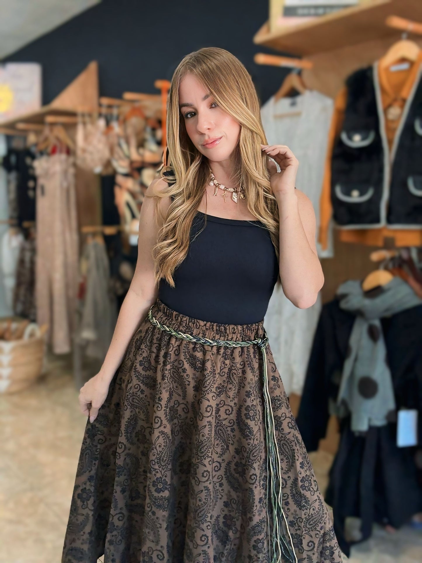 Falda asimétrica animal print