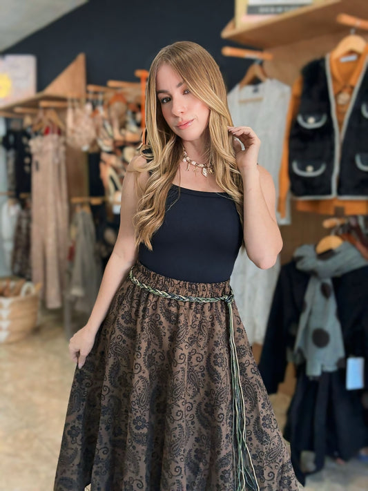 Falda asimétrica animal print